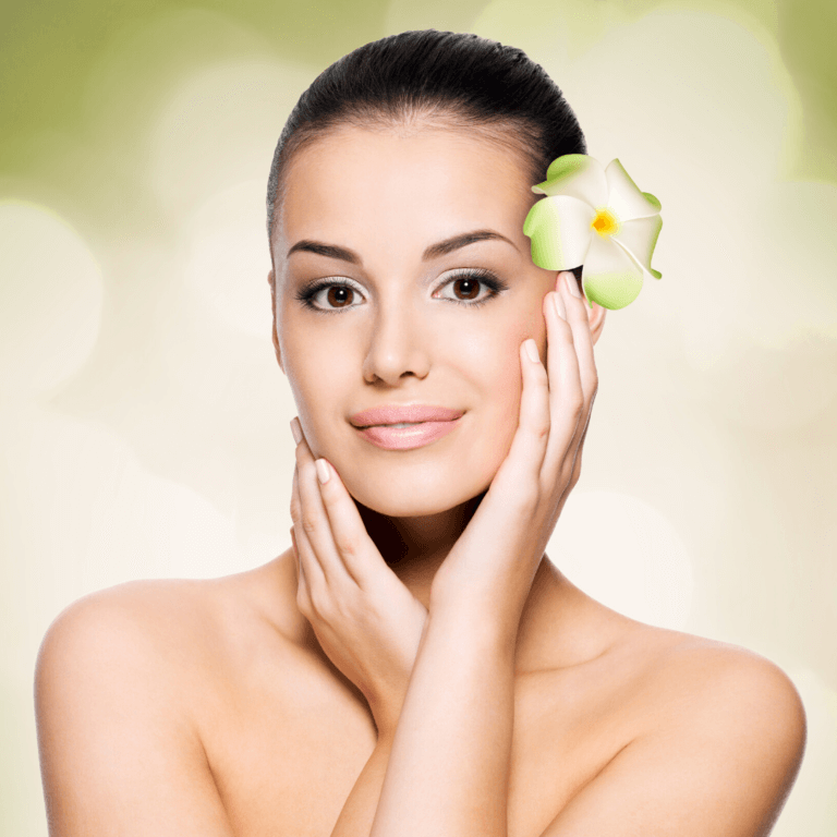 Woman with healthy skin face